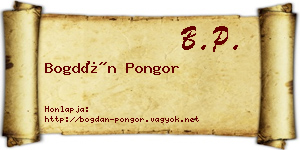Bogdán Pongor névjegykártya